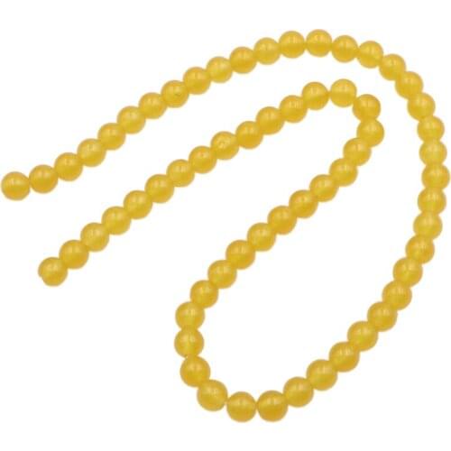 Factory Price Yellow Jades Natural Stone Crystal Round Loose Bead Spacer Beads for Jewelry Making DIY Accessories Crafts 15"B17