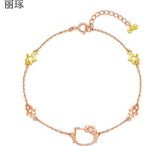 Kitty Cat Bracelet Womens Rose Gold Stainless Steel Titanium Steel Hypoallergenic Jewelry Valentines Day Gifts on February 14