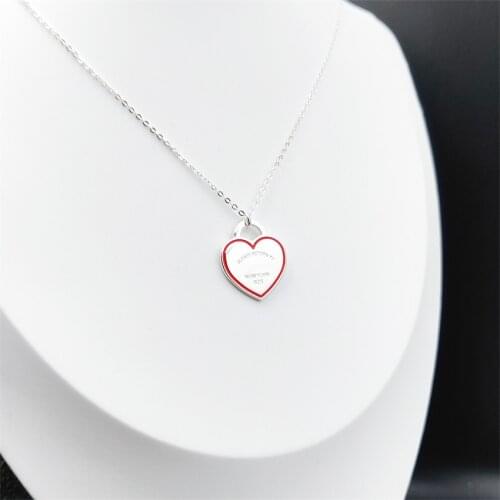925 Sterling Silver Necklace Womens 1:1 Classic Line Heart Pendant Personalized High-End Womens Jewelry Gift