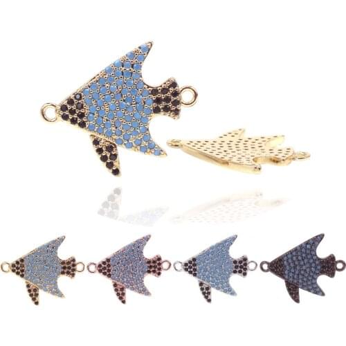 2Pcs Micro Pave CZ Swallow Charms Connectors for Bracelets DIY Handmade Classic Animal Bird Charms for Necklace Jewelry Making
