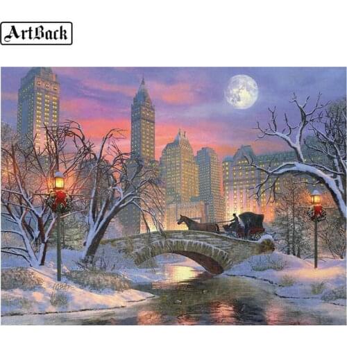 5d diamond painting city landscape full square diamond embroidery sticker 3d full round rhinestone mosaic home decoration