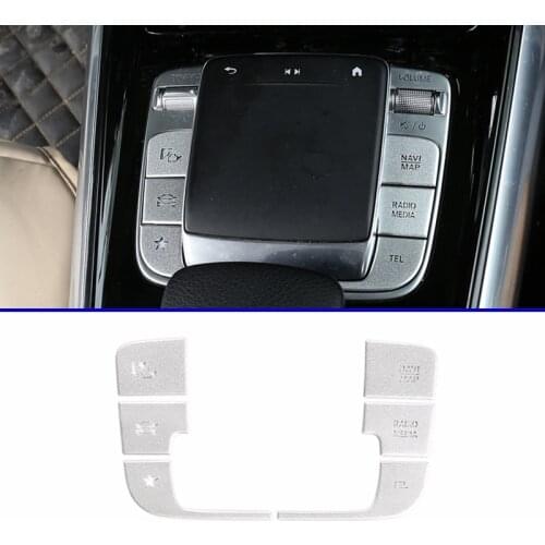 6pcs For Mercedes Benz A B GLA GLB CLA calss W177 W247 X156 2019-2020 Central Control Function Button Stickers Car Accessories