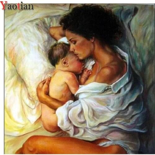 100% Full Square/Round Drill 5D DIY Diamond Painting Mother And Baby Diamond Embroidery Cross Stitch 3D Decor Home Art