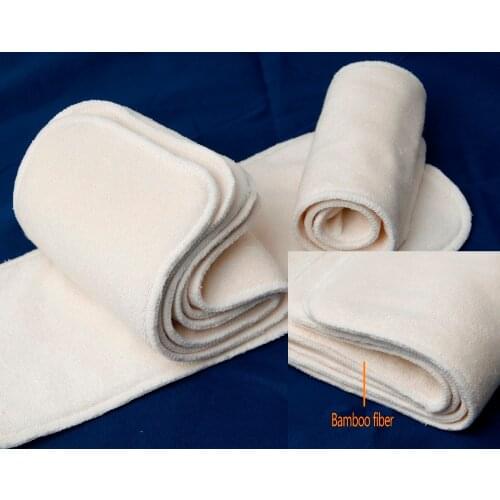 FREE SHIPPING 5PCS Pororo 4 Layers Super soft real nature bamboo terry diaper inserts higher absorbency