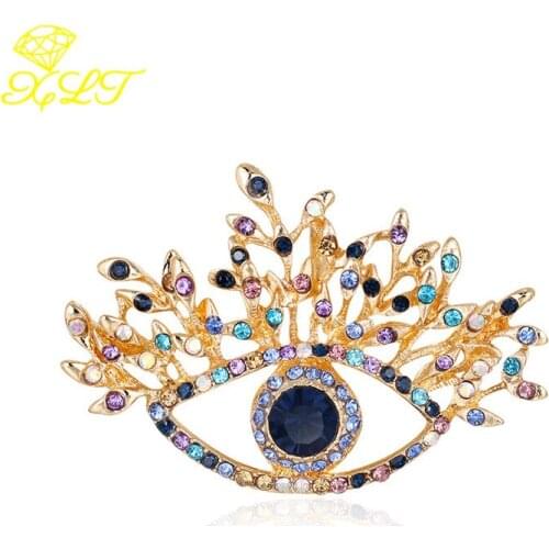 Eyes Cross-border Retro Exaggerated Eye Brooch Alloy Personality Diamond-studded Corsage Clothing Accessories