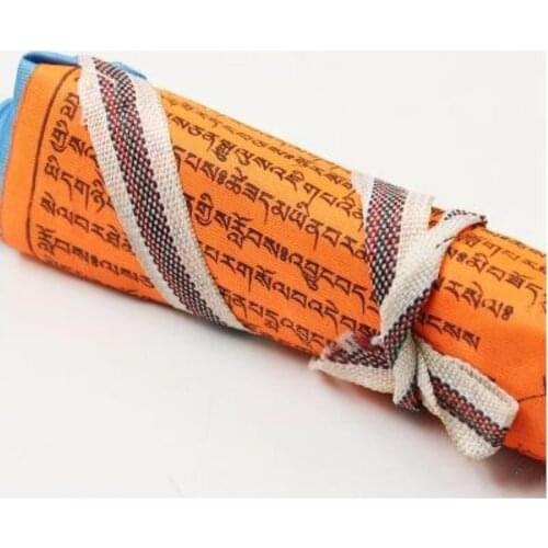 Buddhist Supplies Lotus master Scriptures Wisdom Silk Prayer Flag all wishes come true Religious 21 Flags/strip 5 Meters Long