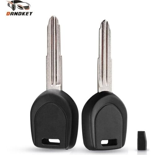 Dandkey For Mitsubishi Lancer Pajero Montero MirageTriton Transponder Chip Key Case Shell With ID46 Chip Uncut Left/Right Blade