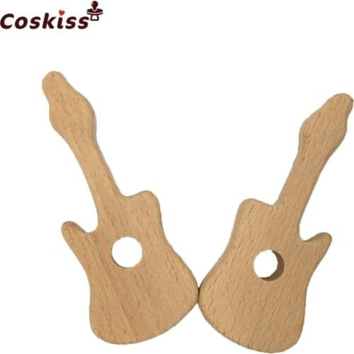 Baby Teething Toy Wooden guitar Teething Toys New Born Gift wooden Rattle Natural Organic Toys Wooden Teether