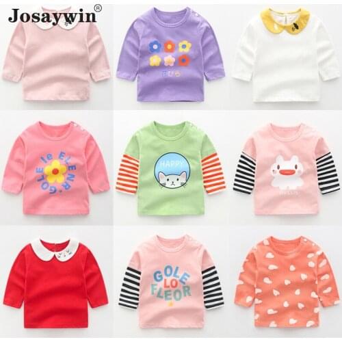Childrens T-Shirt Girls Baby T-shirt Cotton Cartoon Newborn Kids T-shirt Long Sleeve Spring Autumn T Shirt Tee Top Clothing