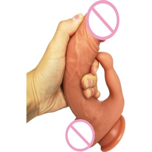 HOWOSEX 21.5*4.5CM Soft Realistic Silicone Dildo huge Double Layered Penis Dick G spot stimul With Suction Cup Adult Sex Toy
