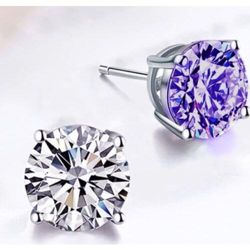 Inlaid zircon S925 silver plated earring for women earrings fashion statement exquisite stud