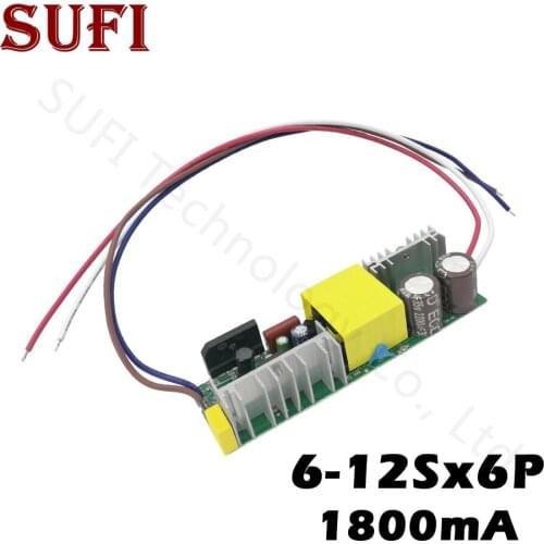 6-12Sx6P LED Power Supply Current 1800mA DC 18-40V Lamp Driver 42W 48W 54W 60W 72W Lighting Transformer For DIY LED Lamps