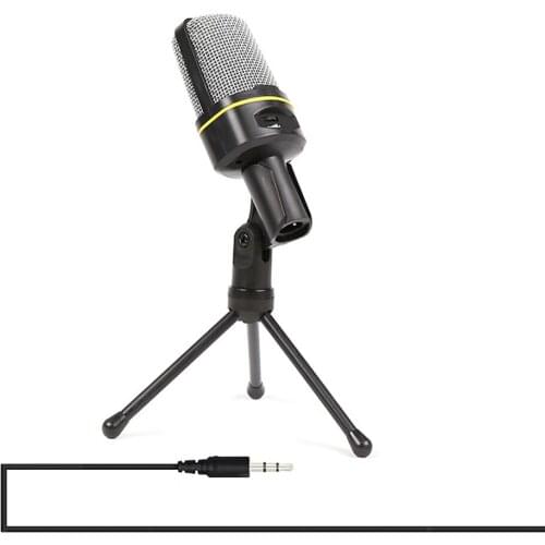 3.5mm Plug Condenser Microphone Sound Studio Mic With Desktop Holder Stand for YouTube Video Chatting Gaming Podcast Recording