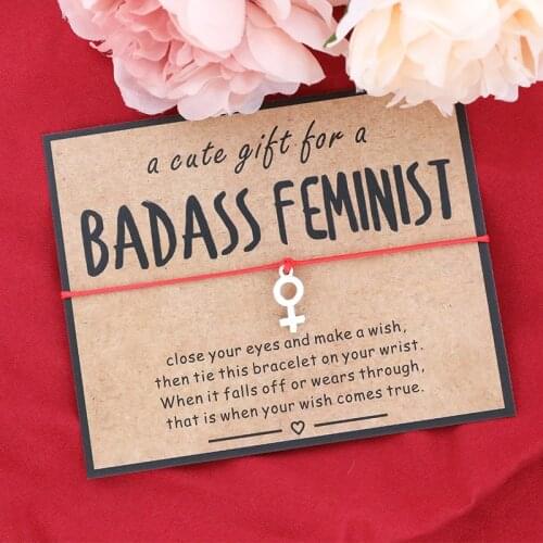 Badass Feminist Wish Bracelet Venus Symbol Charm Feminist Bracelet Empowerment Jewellery Girl Power Bracelet Gift for Feminist