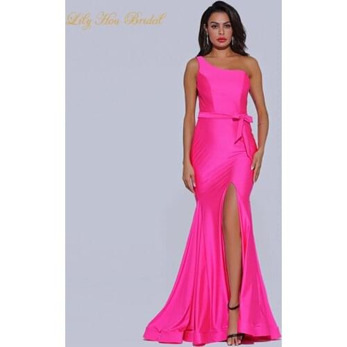 Lily Hou Bridal Womens One Shoulder Evening Dresses
