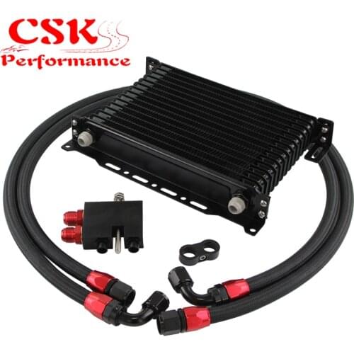 15 Row 262mm AN10 Trust Oil Cooler With Brackets kit Fits For BMW N54 Twin Turbo 135i E82 335i E90 E92 E93 Black