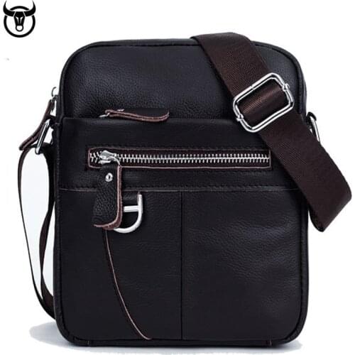 Fashion Genuine Leather mens Shoulder bags vintage man business Crossbody Bags mini Brand casual Male messenger Bag