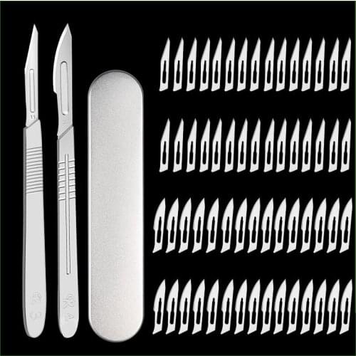 Stainless steel Sets #11 #23 Scalpel Set Carbon Steel Blades Surgical Knife Blades With 60pcs blades Multi-function DIY Tools