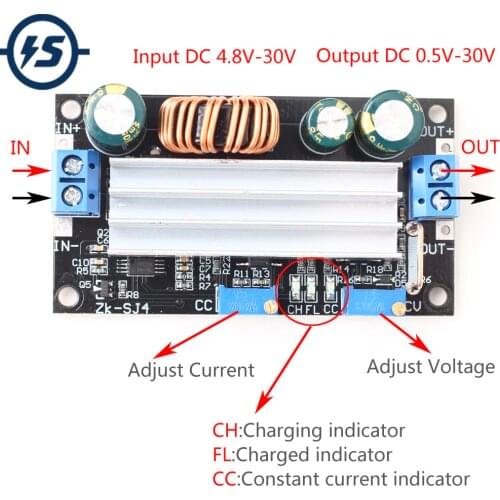 DC DC Voltage Boost Buck Converter 4.8-30V Solar Charger Charging Controller Adjustable Step-Up / Down Automatic Power Module