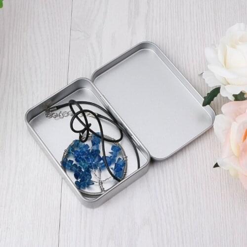 Small Metal Tin Silver Flip Storage Box Case Organizer For Money Coin Candy Key