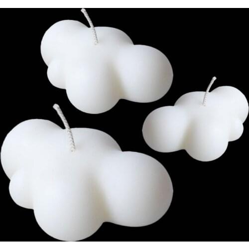 New 3pcs Clouds Shape Candle Mold Silicone Molds Cute Jewelry Soap Making Mold Handcraft Ornaments Making Tool DIY Soap Mold Hot
