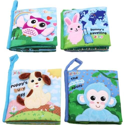 Animal Cognition Infant Newborn Baby Soft Fabric Cloth Book Learning Educational Toys For Kids Baby Books 0-12 Months