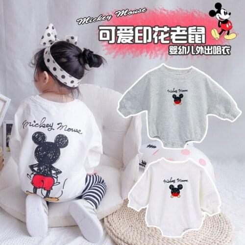 Infant Clothing Baby Romper Newborn Boy Girl Clothes Cotton Woolen Disney Mickey Kids Winter Clothes