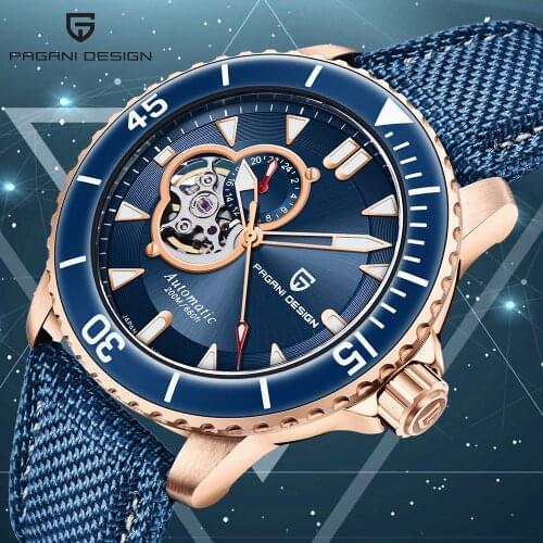 PAGANI DESIGN New Stainless Steel Automatic Watch Fashion Ceramic Bezel men Mechanical Wristwatches Sapphire Glass Watch for Men