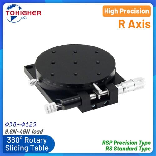 R Axis 360 Degree Rotary Sliding Table Optical Micrometer Precision Adjust Angle Platform Heavy Load RS60-L/RSP40-L 9.8N~49N