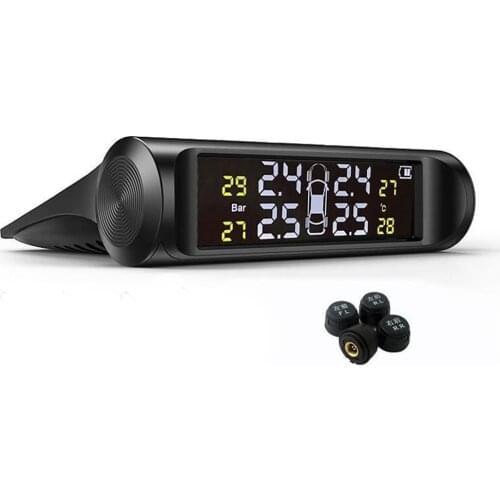 Tire Pressure Monitoring System-LCD Screen Design, Alarm Modes, Simple Installation and Setup,with 4 External Tpms Sensor