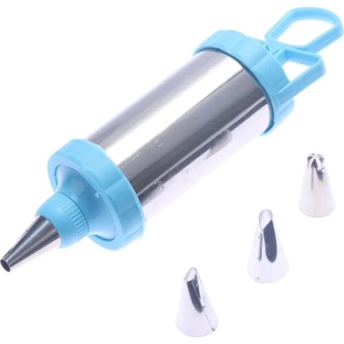 Stainless Steel Reusable DIY Icing Piping Cream Cake Scraper Syringe Decal Home
