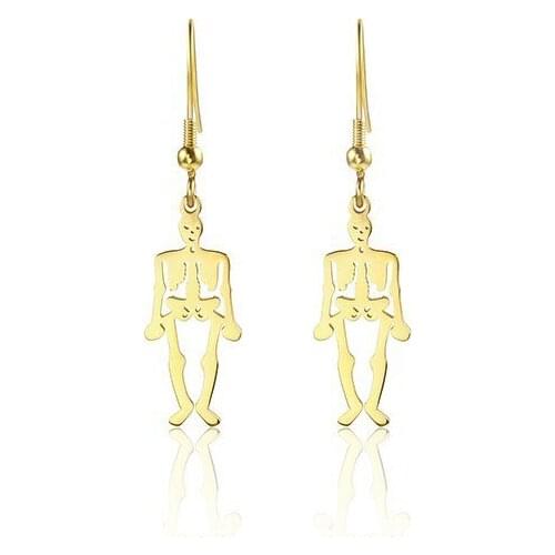 RIR Human Body Bone Structure Antique Anatomical Earrings Skeleton Earrings Vintage Halloween Anatomy Jewelry