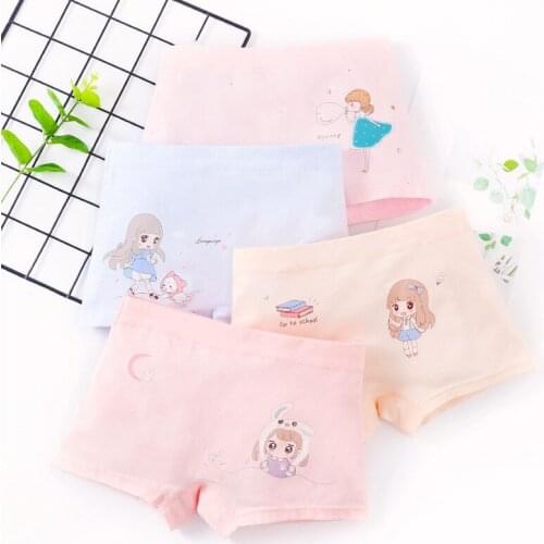 4pcs/lot Girls briefs Childrens boxer briefs Cotton girls briefs Baby briefs cartoon boxer CHU038