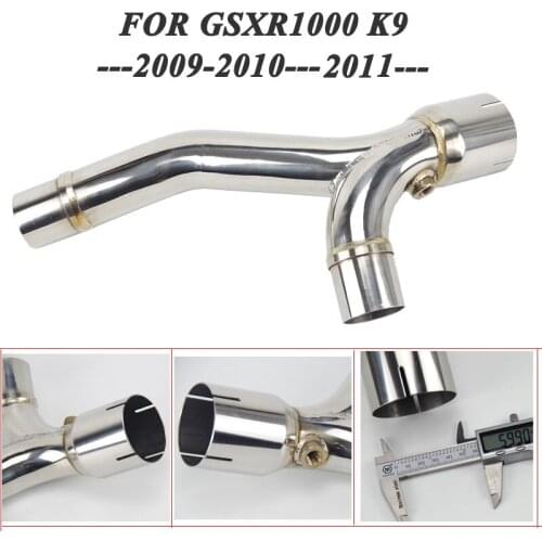 Motorcycle exhaust Replace Catalyst Pipe Converter Cat Eliminator Mid Decat Y-Pipe Slip on For Suzuki GSXR1000 K9 2009-2011