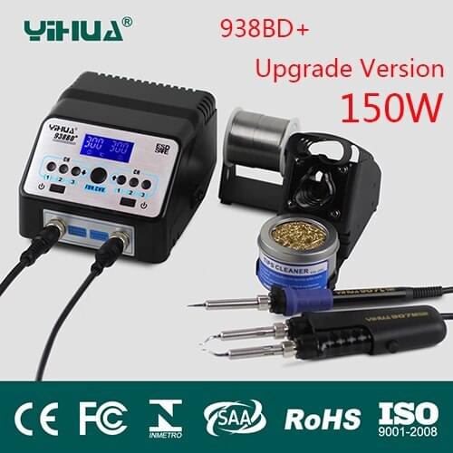 Yihua 938BD+SMD Soldering Tweezer Repair Rework Station Electric heating pliers Constant temperature heating soldering station