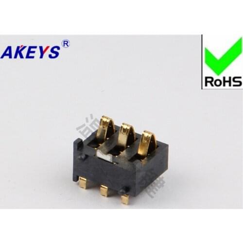 10PCS Battery Seat Battery Connector Digital Product Connector 3PIN Battery Seat BC-08-3PD Copper High Temperature Resistance