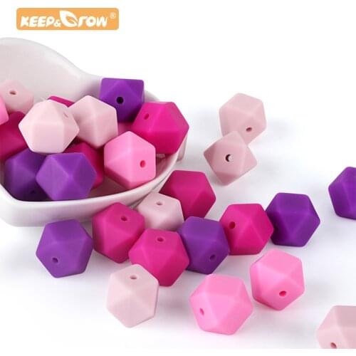 10pcs Hexagon Beads Silicone Baby Teether Chewing Silicone Baby Teething Nursing Necklace Pacifier Chain Food Grade Toys