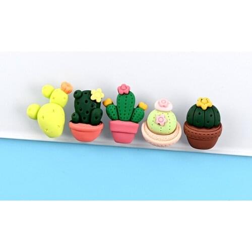 20pcs Emulates Cactus Succulents Plant Resin Figurines DIY Craft Art Garden Car Decor Accessories Desk Miniatures Ornaments Home