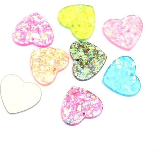 25x22mm Resin Mixed Transparent Heart Shape Decoration Crafts Flatback Cabochon Embellishments Scrapbooking DIY Accessories