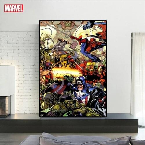Diamond Painting Marvel Anime Superhero Poster Spider-Man Hulk Captain America Decoration Wall Painting Home Decor Kids Room Toy