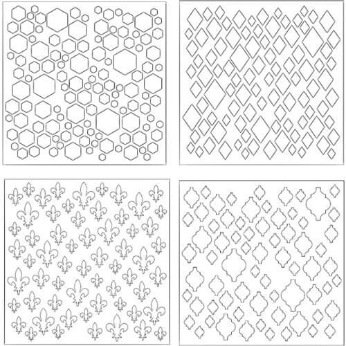 Diamond Hexagon Lantern Plastic Stencils For DIY Scrapbooking Paper Cards Crafts Drawing Sheets Templates