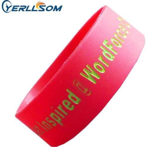 Free Shipping High Quality 100pcs/Lot customized Ink Filled logo rubber wristbands For Events P032610