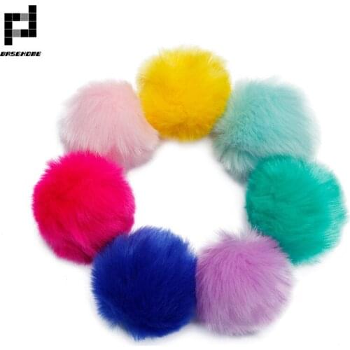 BASEHOME Trinket Keychain Pompons Keychains Fur Charms Keychain Fluffy Key Chains Findings For DIY Trinkets Pom Pom Keychain