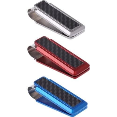 Mens Business Wallet Stainless Steel Carbon Fiber Money Clip Credit Card Holder LX9F