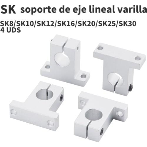 4 Uds SK8 SK10 SK12 SK16 SK20 SK25 SK30 SK35 soporte de eje lineal varilla CNC Router 3D impresora parte