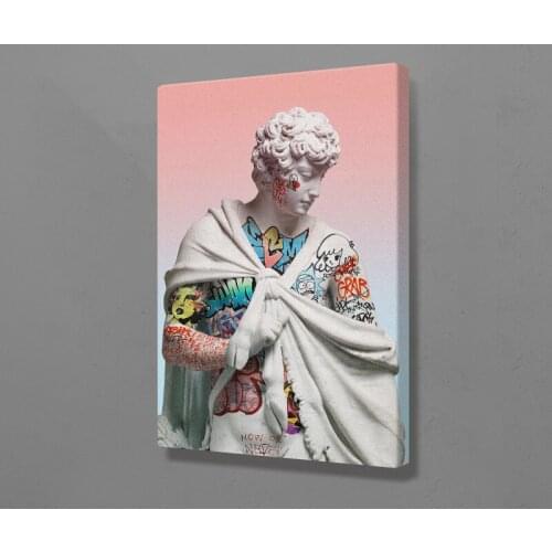 Prints Home Decor Canvas Divid Painting Vaporwave Statue Wall Art Modern Modular Fashion Pictures For Living Room Poster Framed