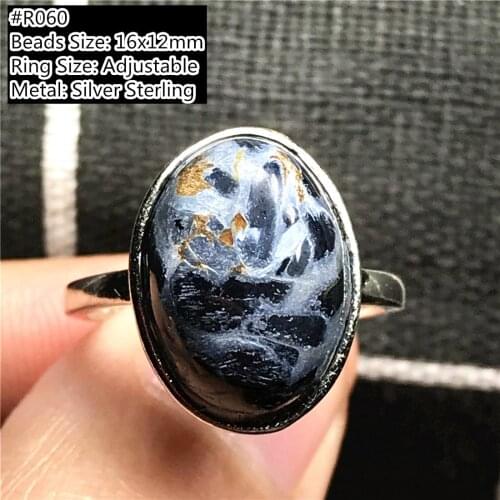 Top Natural Blue Pietersite Crystal Ring Jewelry For Woman Man Energy Stone Silver 925 Oval Beads Adjustable Ring Gemstone AAAAA