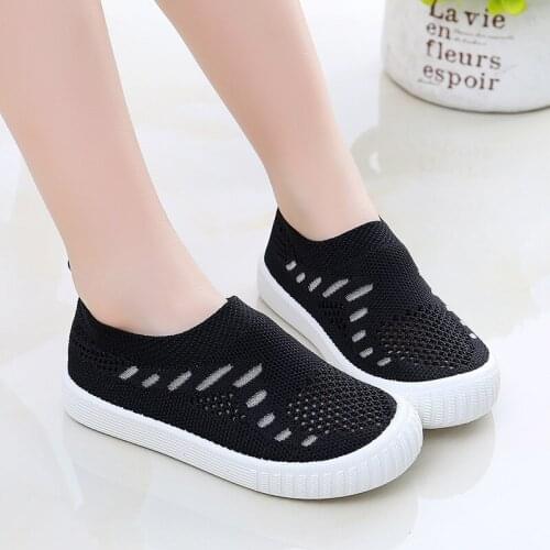 New Kids Fashion Sneakers For Baby Boys Girls Slip-on Lightweight Breathable Mesh Running Sports Shoes Child Flat Casual Shoes