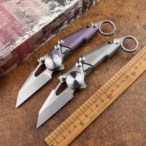 High hardness M390 blade mechanical titanium alloy handle folding knife outdoor camping sharp hunting self-defense EDC tool