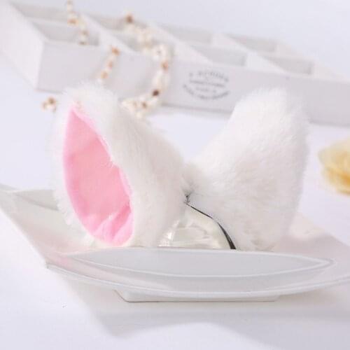 Lolita Fluffy Ear Cosplay Hair Clips Plush Cat Animal Ears Hairpins Party Performance Costume Accessories